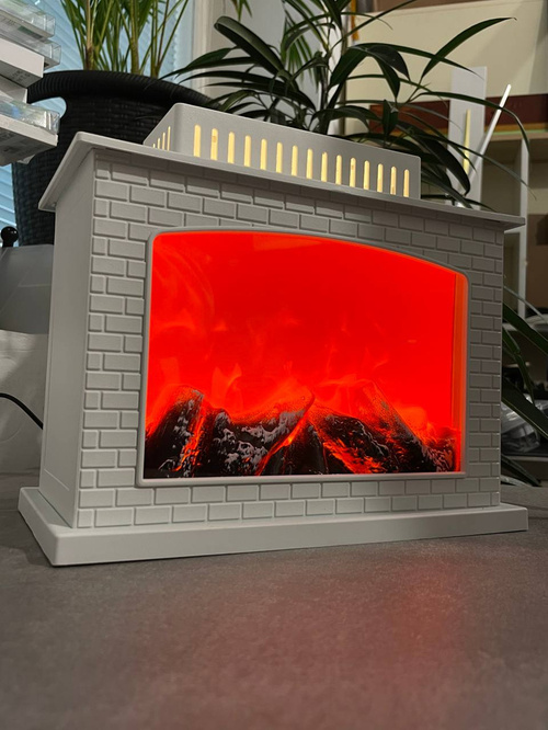 Камин декоративный SP-58 LED подсветка с эффектом пламени белый