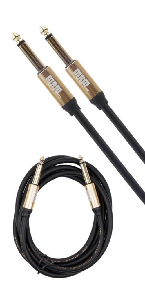 Кабель Jack 6.3(п) - Jack 6.3(п) No brand H293 черный круглый 3 м.