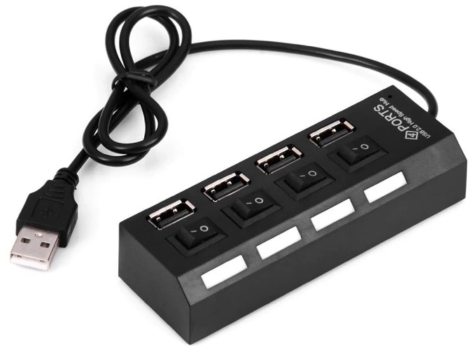 USB разветвитель Union HUB-03 4 порта, выключатели