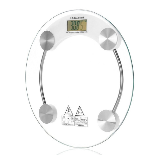 Весы напольные No brand 2003А 180 кг прозрачные, круглые (d34см*6мм)