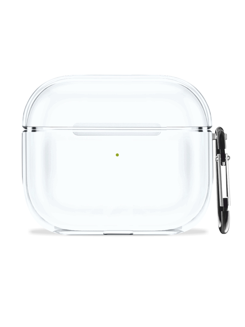 Чехол для наушников AirP Pro 2 Silicone Case без лого силикон, прозрачный с карабином