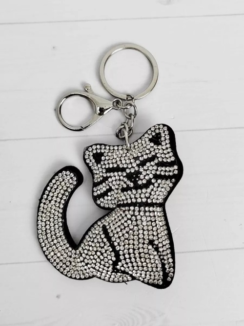 Брелок Животные Кошки мягкий стразы