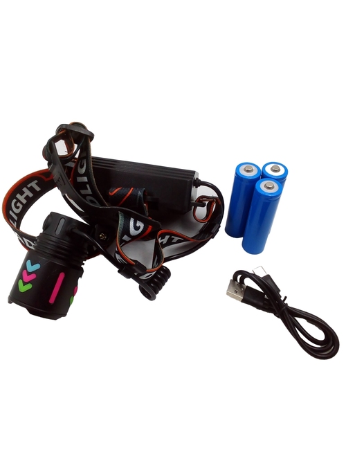 Фонарик налобный Live Power 8096-PM10-TG 1 LED+1 COB 3*18650