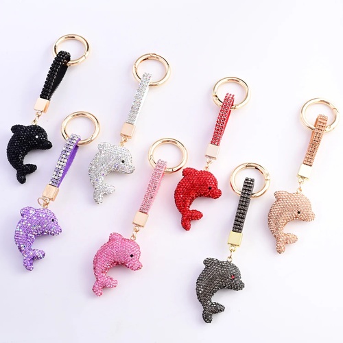 Брелок Животные Дельфин объемный стразы