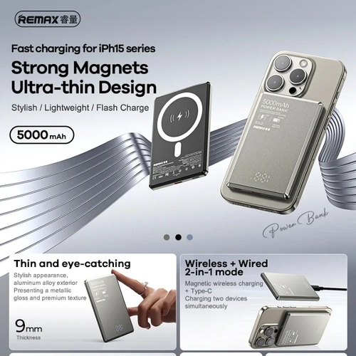 Внешний аккумулятор 5000 mah REMAX RPP-107 Type-C черный PD MagSafe 20Вт - 3