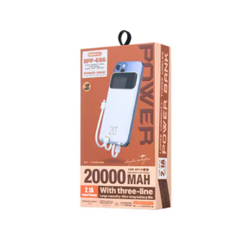 Внешний аккумулятор 20000 mAh REMAX RPP-686 USB/Type-C/Lightning черный LED дисплей - 2