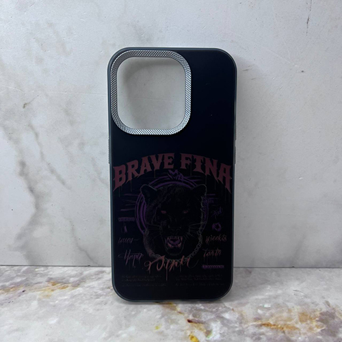 Накладка Samsung A26 черный с бортиком вокруг камеры силикон+пластик Животные Пантера