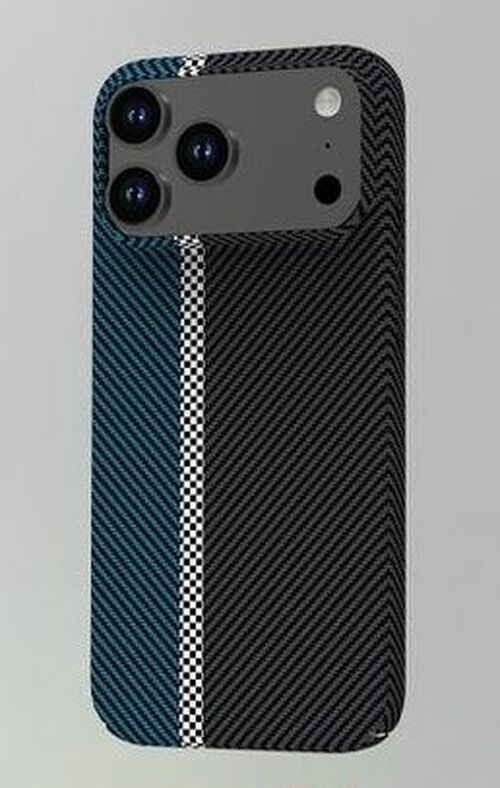 Накладка Samsung A26 чёрно-синий силикон+пластик IPefet Карбон комбинированный