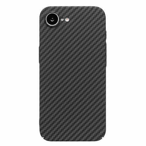 Накладка Apple iPhone 16e/17e черный с защитой камеры 0.3-0.5мм пластик Карбон