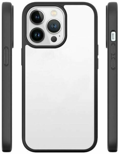 Накладка Apple iPhone 15 Pro прозрачный бампер черный силикон+пластик