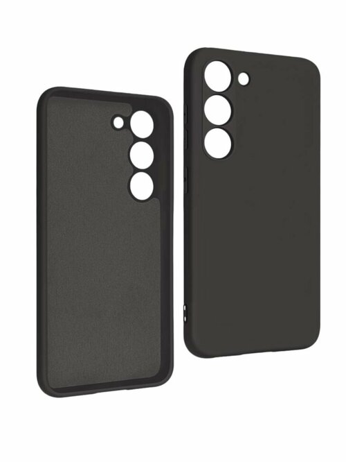 Накладка Samsung A07 черный матовый с защитой камеры силикон Однотонный