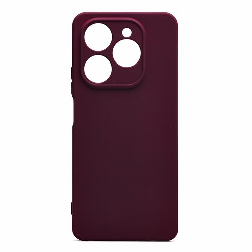 Накладка Tecno Spark 20 Pro бордовый Silicone Case Full без лого