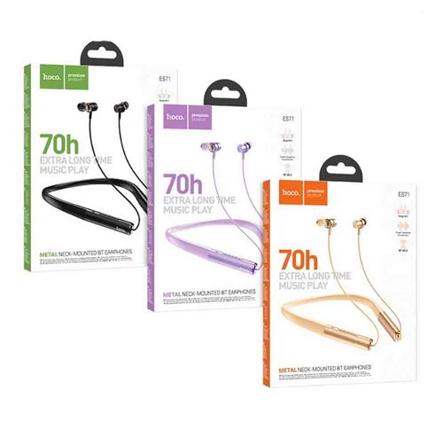 Наушники HOCO ES71 вакуумные, Bluetooth, микрофон, для спорта, черный