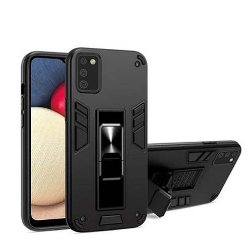 Накладка Tecno Spark 40 Pro черный силикон+пластик Armor Case Противоударный кольцо-подставка + магнитный держатель