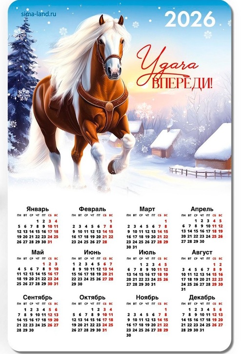 Календарь магнитный 2026 «Удача впереди» 10879527