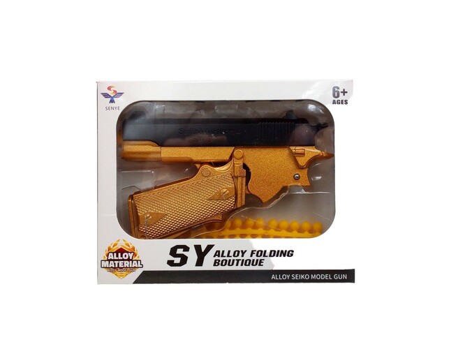 Игрушка автомат металл складной с мягкими пульками - 2