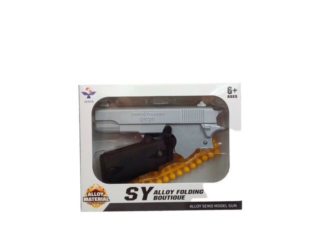 Игрушка автомат металл складной с мягкими пульками