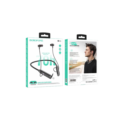 Наушники Borofone BE66 вакуумные, Bluetooth, микрофон, для спорта, черный TF