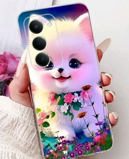 Накладка Xiaomi Redmi 15 colorful с защитой камеры силикон Животные Котенок