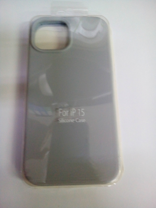 Накладка Apple iPhone 15 светло-серый силикон Под оригинал без логотипа