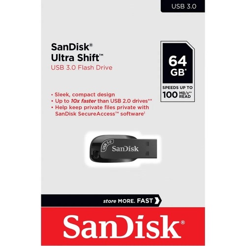 Флешка USB Sandisk 64GB Shift USB 3.2, черный