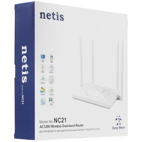Wi-Fi роутер NETIS NC21 1200Mbps 2.4-5 ГГц, 4 порта LAN, двухдиапазонный поддержка Easy Mesh - 2
