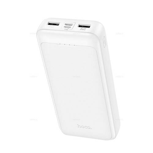 Внешний аккумулятор 20000 mAh HOCO J111A 2USB+Type-C белый LED индикатор