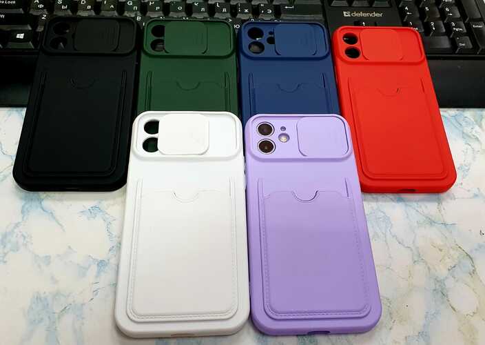 Накладка Xiaomi 15T Pro черный матовый с защитой камеры силикон С кардхолдером