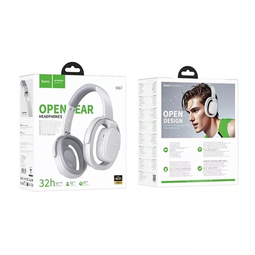 Наушники HOCO W67 накладные, Bluetooth, микрофон, белый