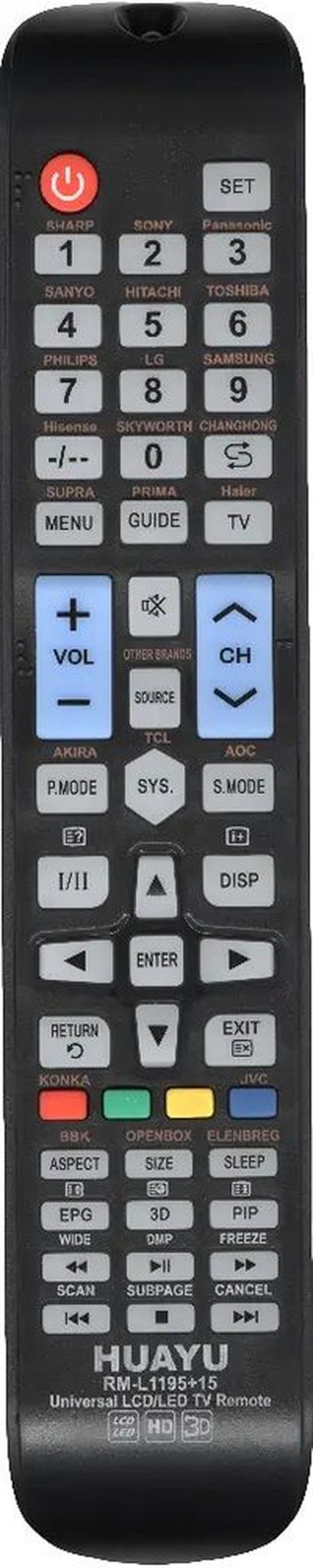 Пульт дистанционного управления для ТВ HUAYU RM-L1195+15 универсальный