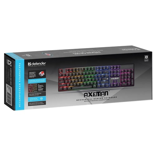 Клавиатура Defender Axeman проводная игровая с подсветкой черный механическая - 2