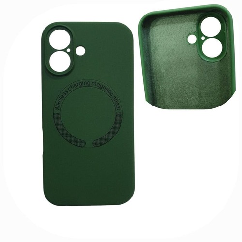 Накладка Apple iPhone 16 темно-зеленый Soft Touch с защитой камеры силикон SafeMag