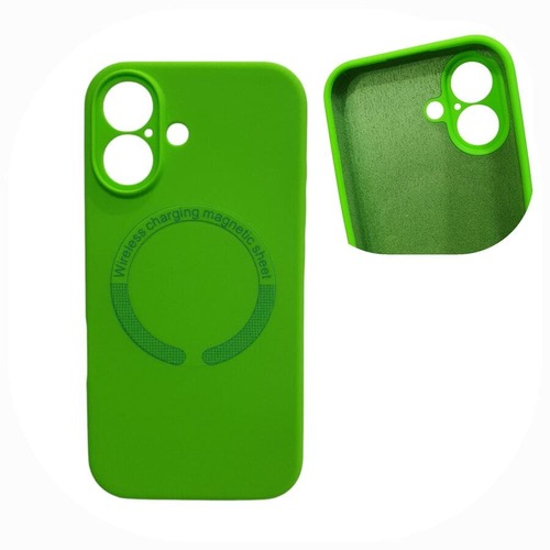 Накладка Apple iPhone 16 салатовый Soft Touch с защитой камеры силикон SafeMag