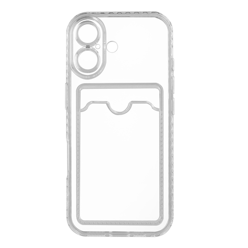 Накладка Apple iPhone 17 прозрачный силикон С кардхолдером