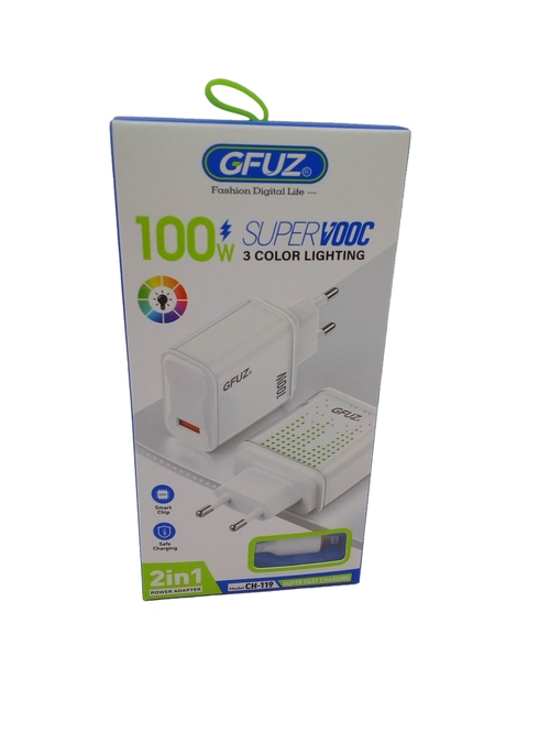 Сетевое зарядное устройство GFUZ CH-119 1USB белый Lightning светящийся