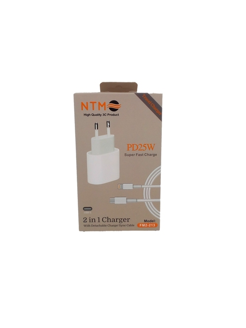 Сетевое зарядное устройство NTM FM2-213 USB Type-C белый Lightning 25W