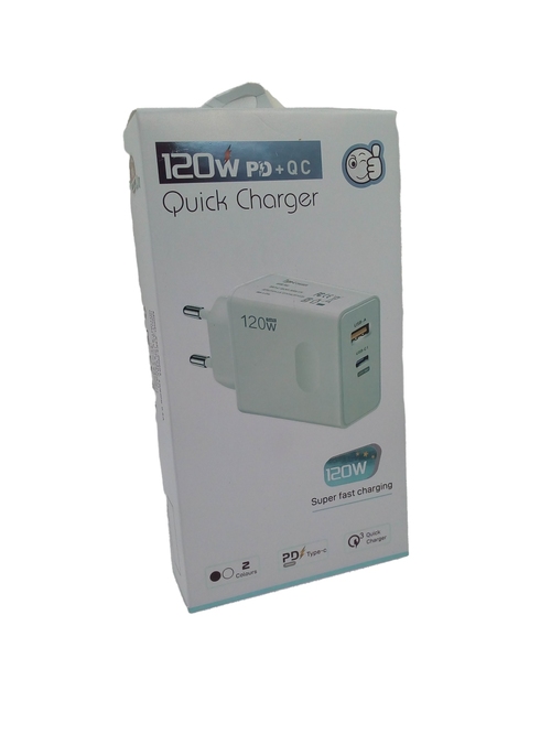 Сетевое зарядное устройство KeKe PD003 1USB+USB Type-C белый 120W