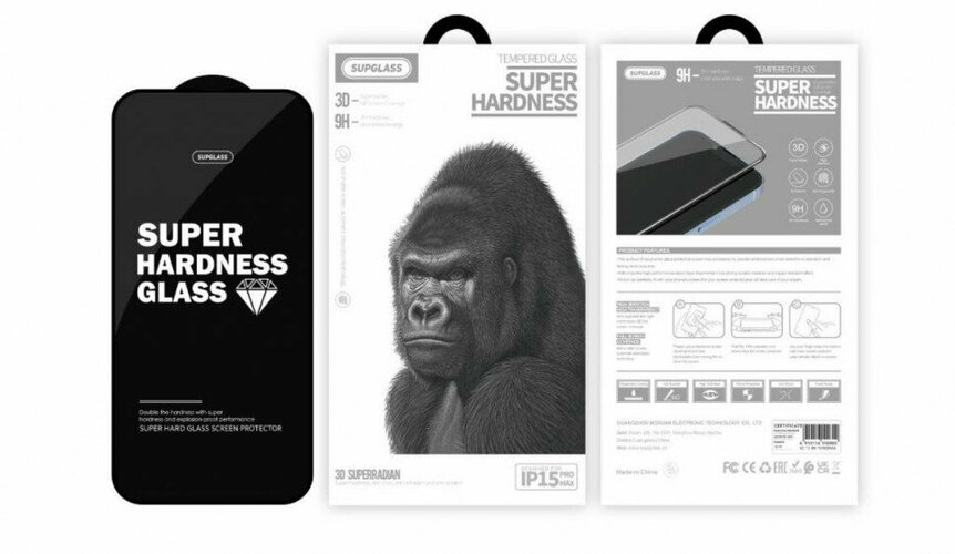 Защитное стекло Apple iPhone 17 Pro черный FullGlue SupGlass SG-01