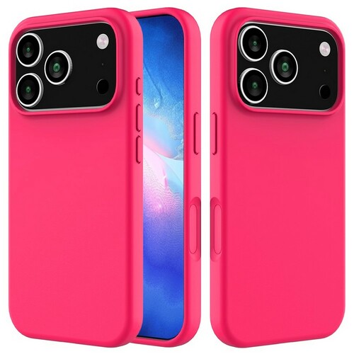 Накладка Apple iPhone 17 Pro ярко-розовый Silicone Case без лого