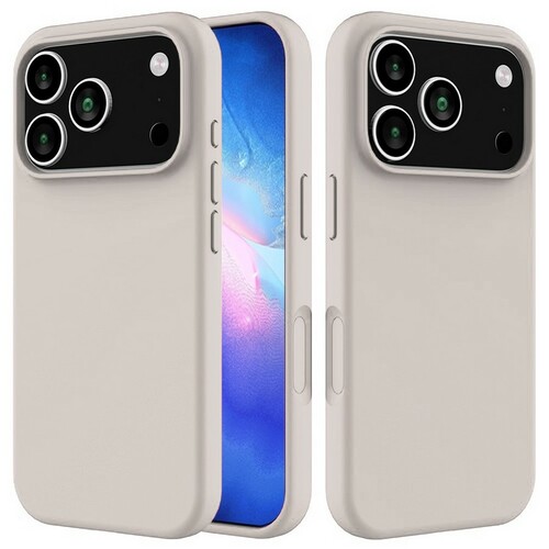 Накладка Apple iPhone 17 Pro кремовый Silicone Case без лого