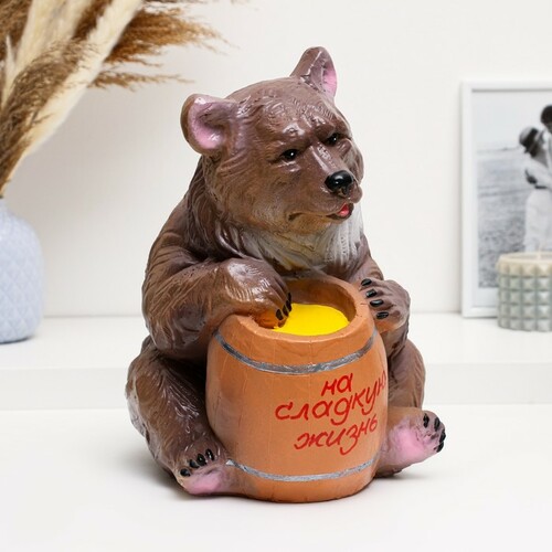 Копилка «Медведь с бочонком» 20х25х29 см