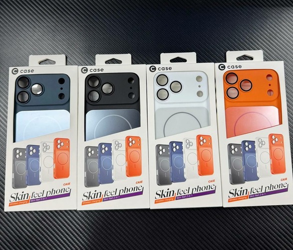 Накладка Apple iPhone 17 Pro Max оранжевый матовый с защитой камеры силикон+пластик SafeMag