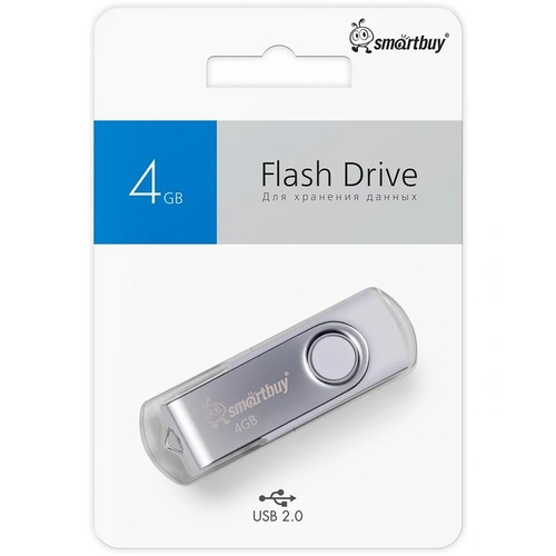 Флешка USB SmartBuy 4GB Twist USB 2.0, белый
