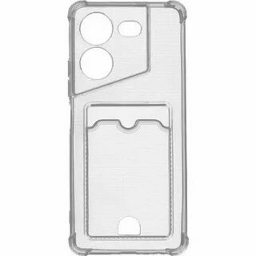 Накладка Tecno Pova 7 Neo прозрачный с визитницей и защитой камеры силикон JM Противоударный