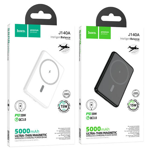 Внешний аккумулятор 5000 mah HOCO J140А Type-C черный MagSafe, PD20Вт+QC3.0