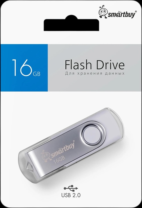 Флешка USB SmartBuy 16GB Twist USB 2.0, белый