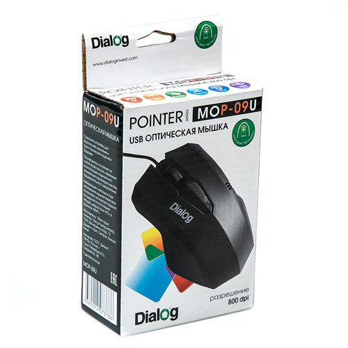 Мышь Dialog Pointer MOP-09U проводная оптическая черный