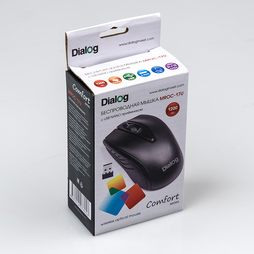 Мышь Dialog Comfort MROC-17U беспроводная оптическая черный