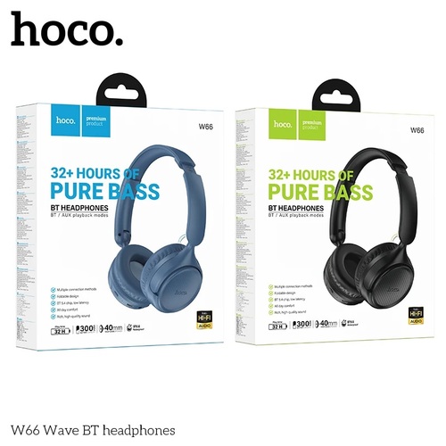 Наушники HOCO W66 накладные, Bluetooth, микрофон, синий