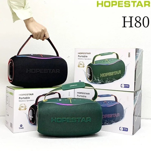 Колонка Бумбокс Hopestar H80 TF/AUX/USB/bluetooth серый LED подсветка - 3
